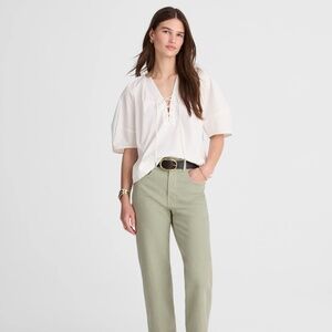 Madewell The Perfect Vintage Wide-Leg Crop Jean in Dusty Celadon NWT
